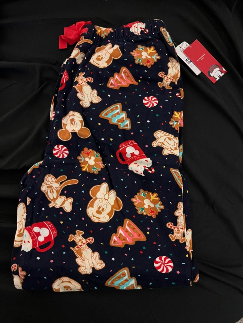 Disney Holiday Character Pajama Pants - Navy with Red & Cream Accents